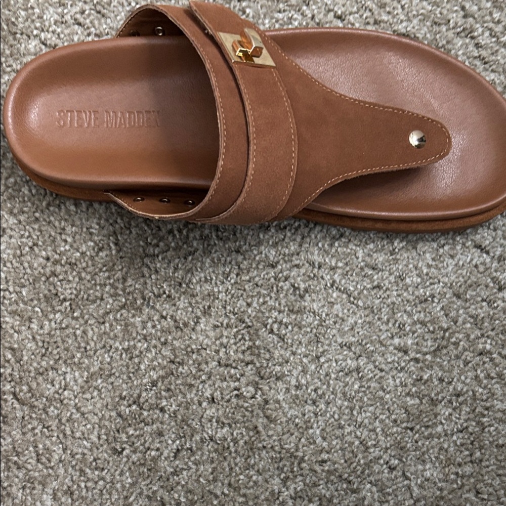 Steve Madden Brown Sandals with Gold Detail